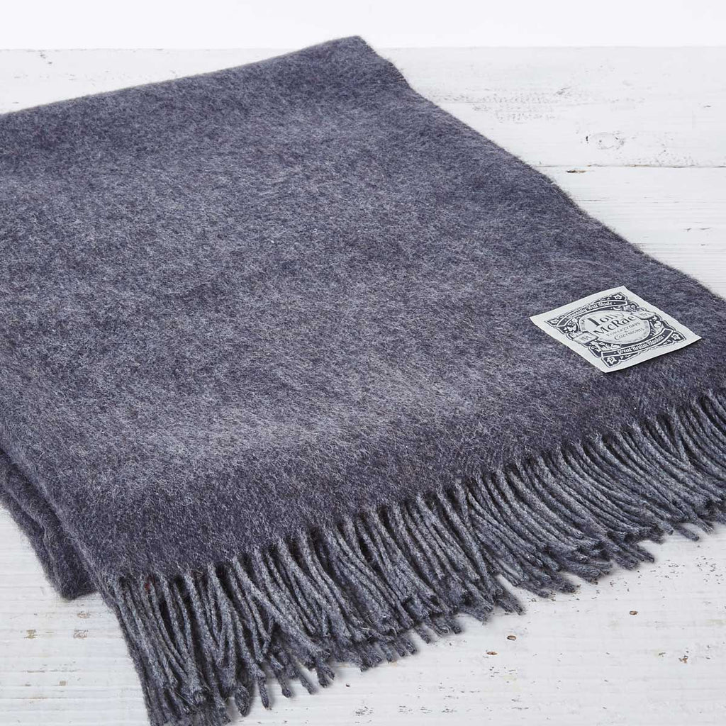 Charcoal Grey Throw - 50% Cashmere - Tolly McRae
