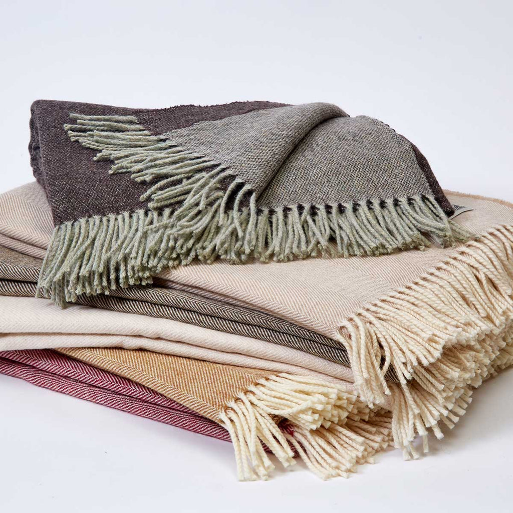 Olive Green Throw - Hotel Collection Regular, King / Super King Throws - Tolly McRae