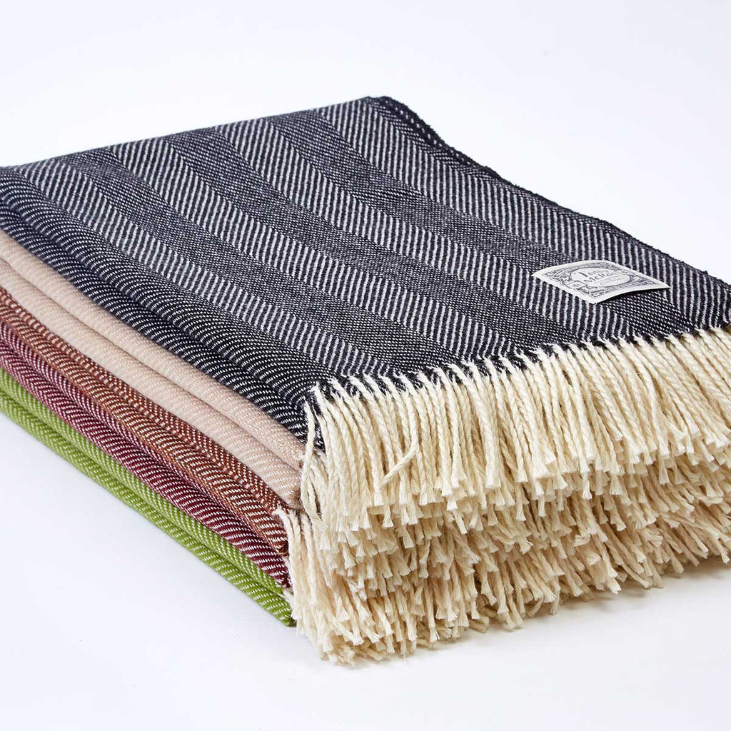 Black Wool Blanket - Liquorice Essential Wool Throw - Tolly McRae