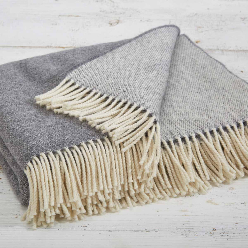 Grey Reversible Throw - Hotel Collection Regular, King / Super King Throws - Tolly McRae