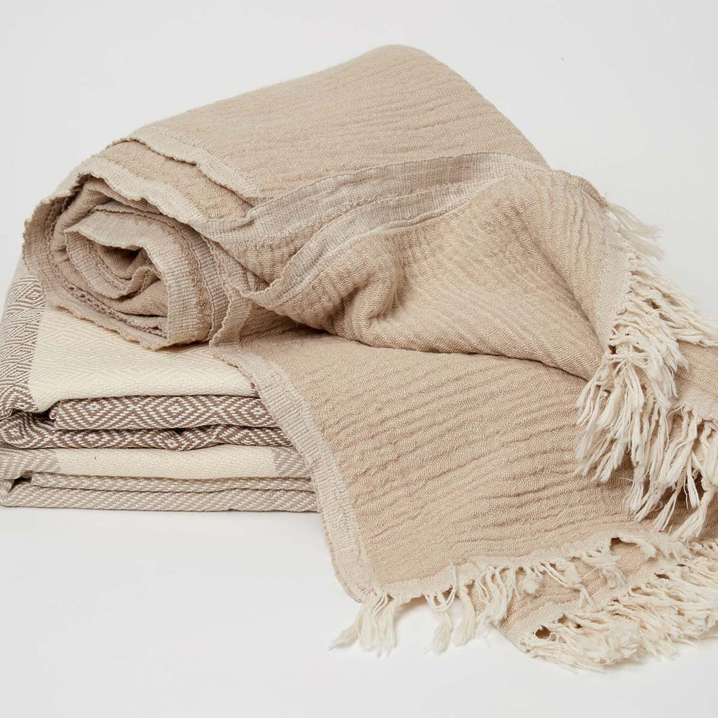 Beige Cotton Muslin Towel Double faced - Tolly McRae