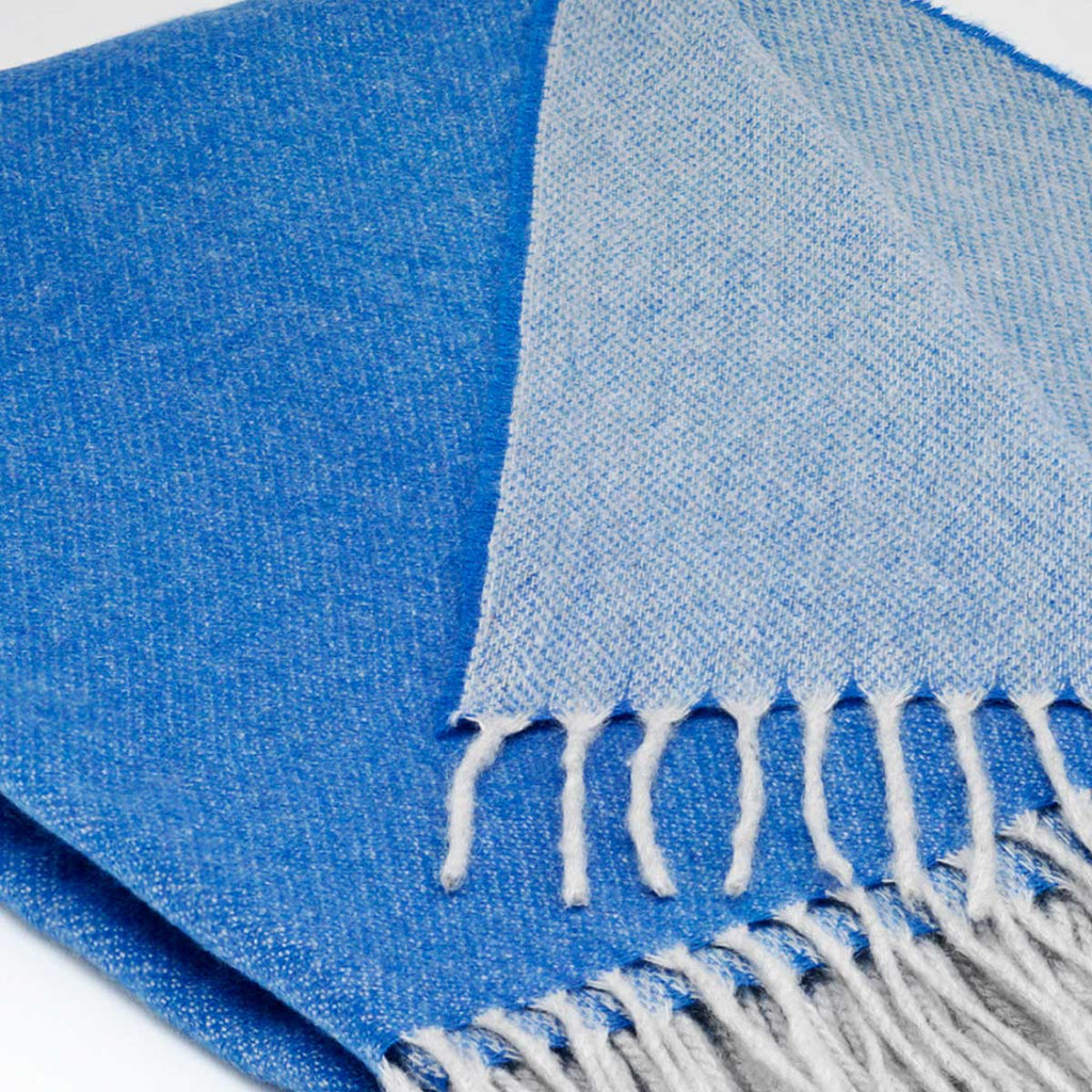 Pure Cashmere Throw - Cobalt Blue Two Tone - Tolly McRae
