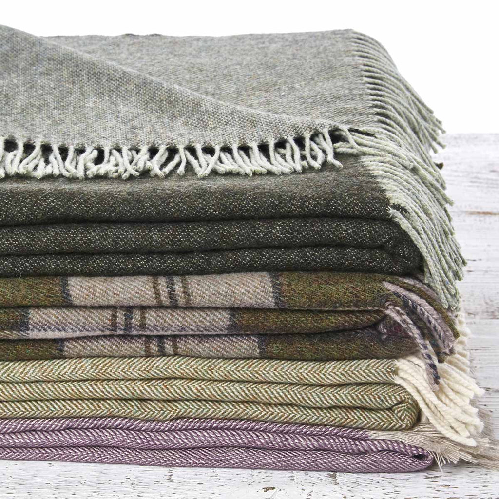 Olive Green Throw - Hotel Collection Regular, King / Super King Throws - Tolly McRae