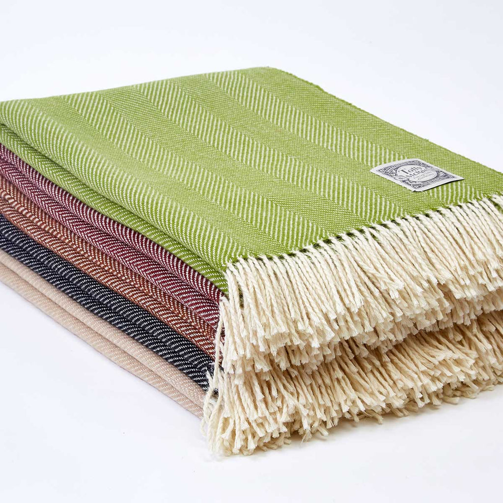 Green Wool Throw - Village Green Essential Wool Throw - Tolly McRae