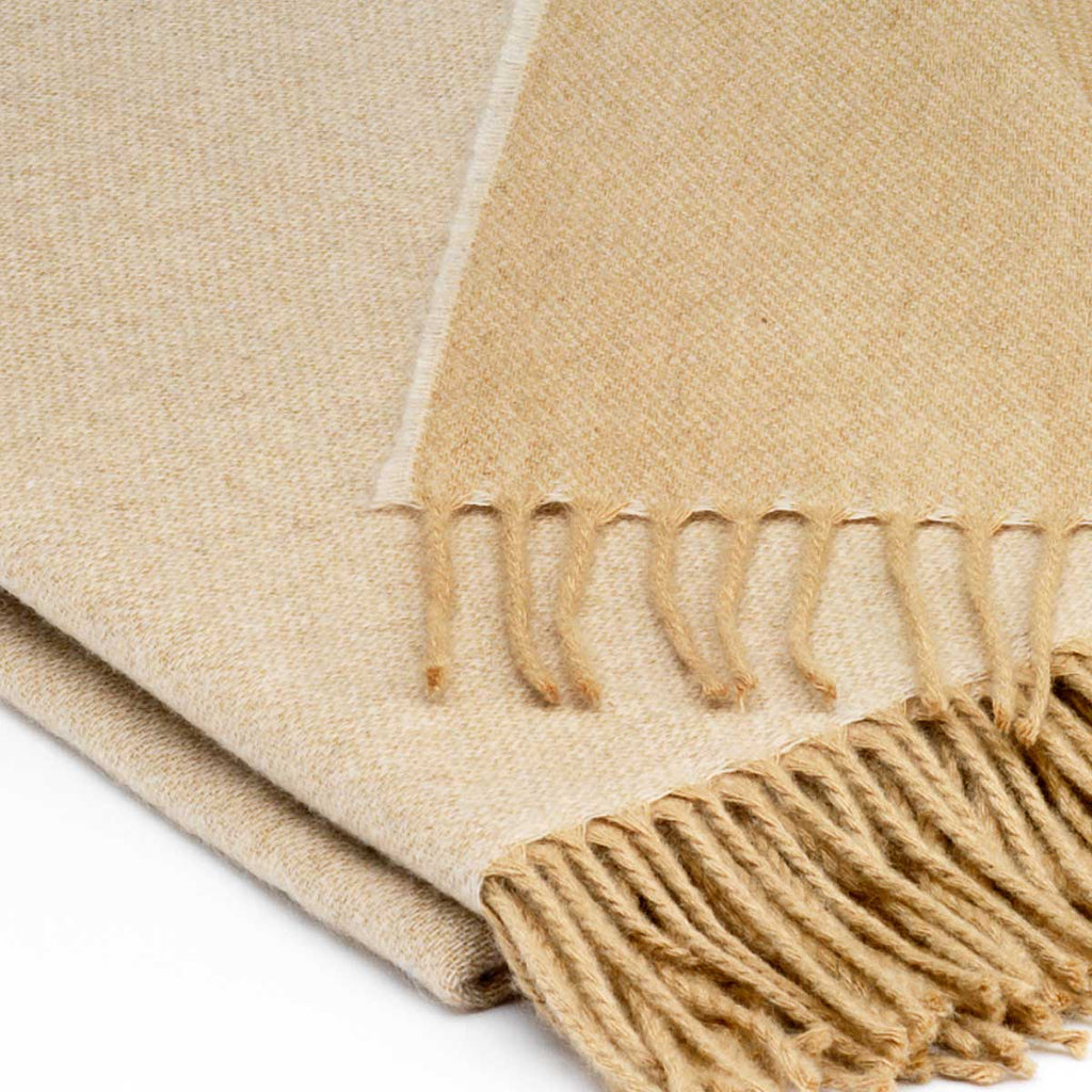 Pure Cashmere Throw - Camel Two Tone - Tolly McRae