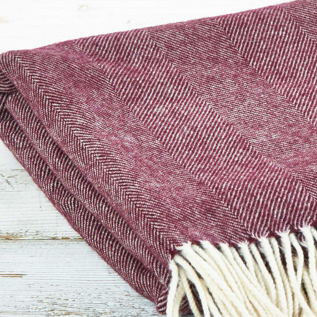 Mulberry Merino Throw - Hotel Collection Regular, King / Super King Size Throw - Tolly McRae