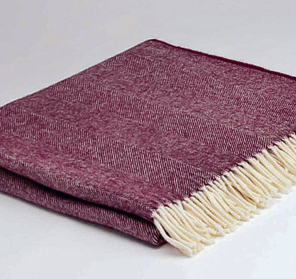 Mulberry Merino Throw - Hotel Collection Regular, King / Super King Size Throw - Tolly McRae