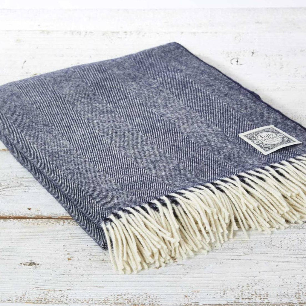 Navy Blue Throw - Hotel Collection Small, Regular, King /  Super King Throws - Tolly McRae