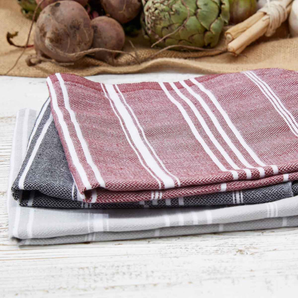 Beetroot, Grey & Black 3 Towel Bundle - Hand Towels / Kitchen Towels - Tolly McRae