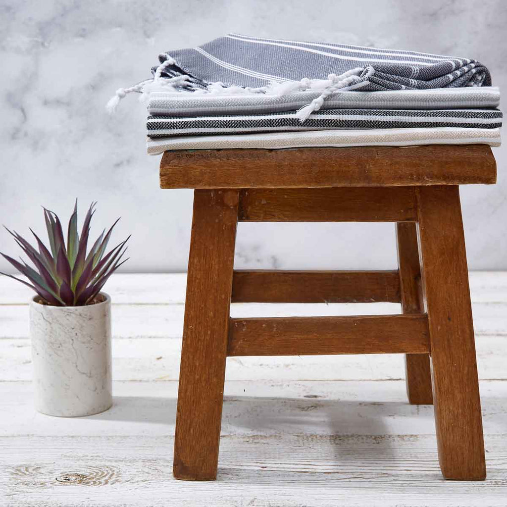 Black and White Striped Hand Towel - Tolly McRae