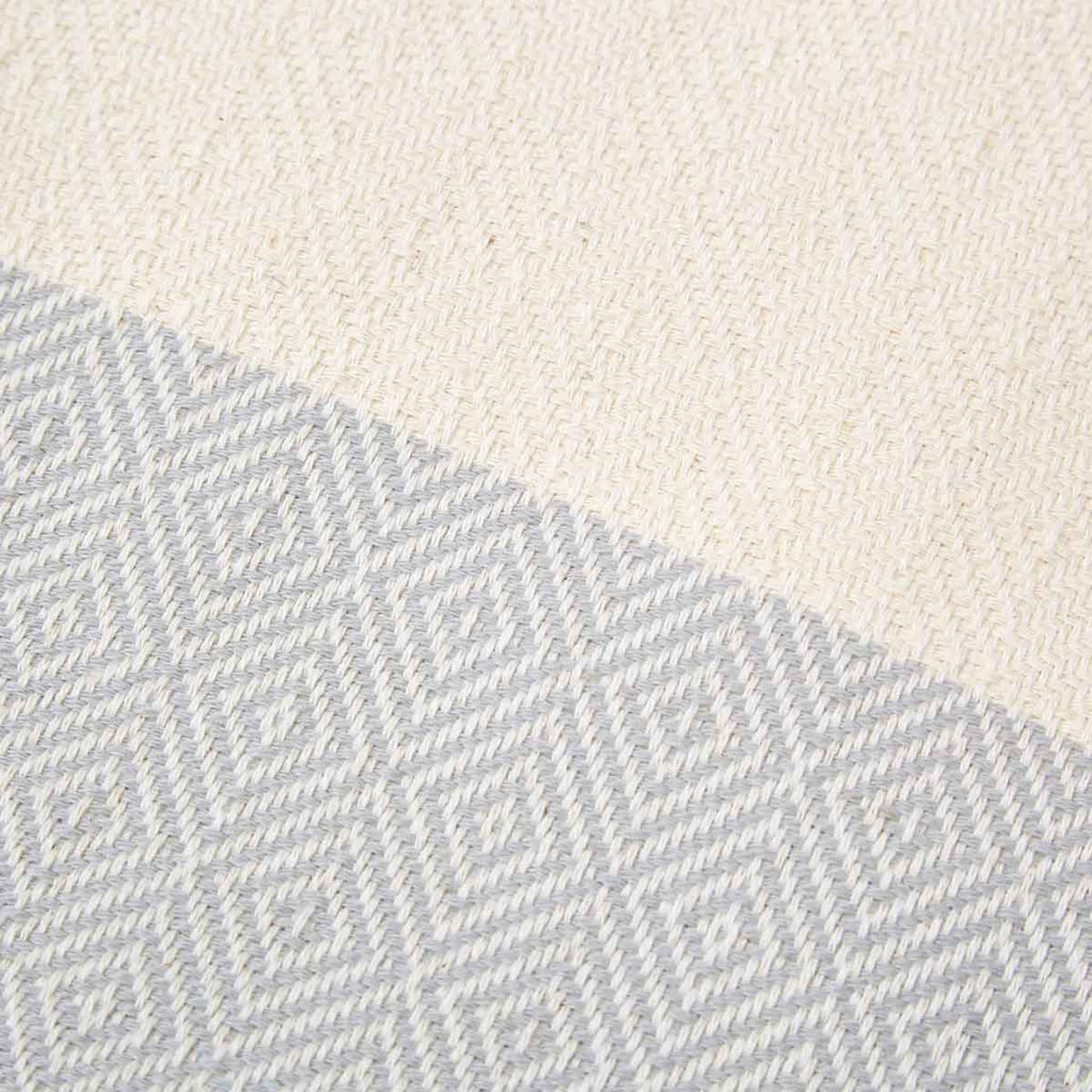 Hammam Towel / Bath Towel - Light Grey Geometric - Tolly McRae