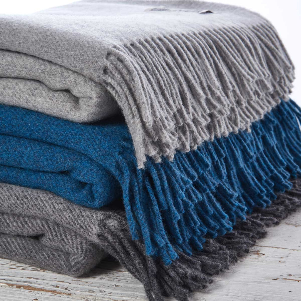 Steel Grey Throw - 50% Cashmere - Tolly McRae