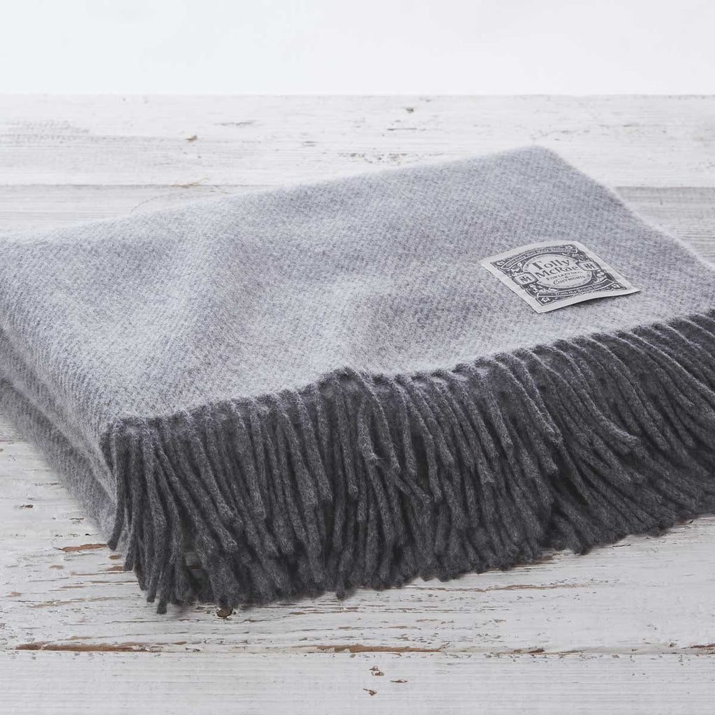 Steel Grey Throw - 50% Cashmere - Tolly McRae