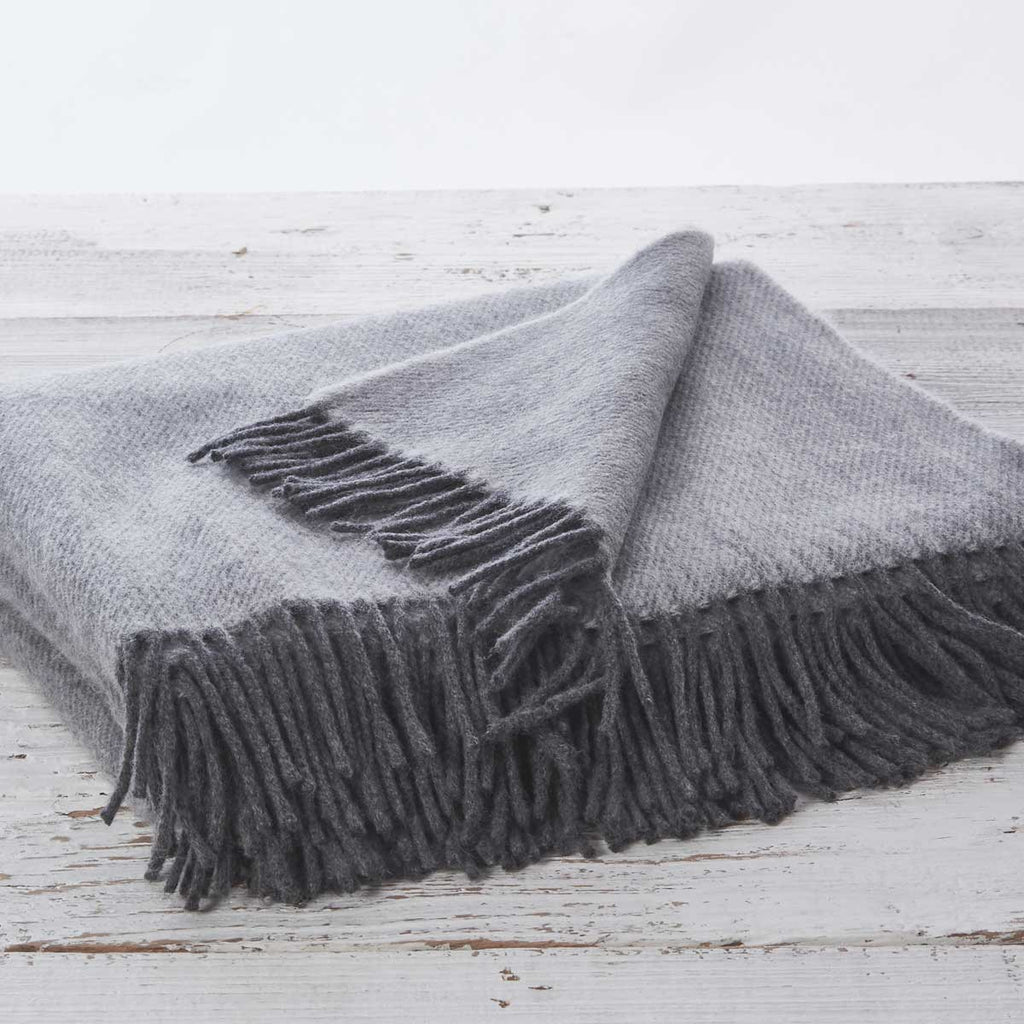 Steel Grey Throw - 50% Cashmere - Tolly McRae