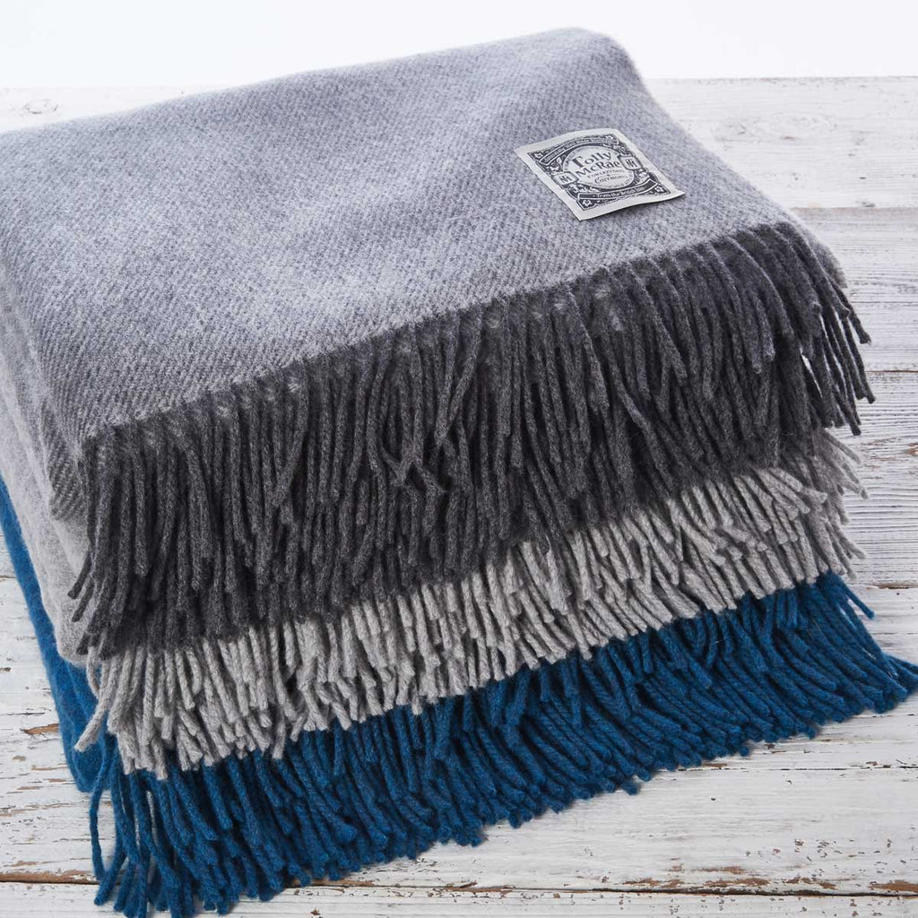 Steel Grey Throw - 50% Cashmere - Tolly McRae