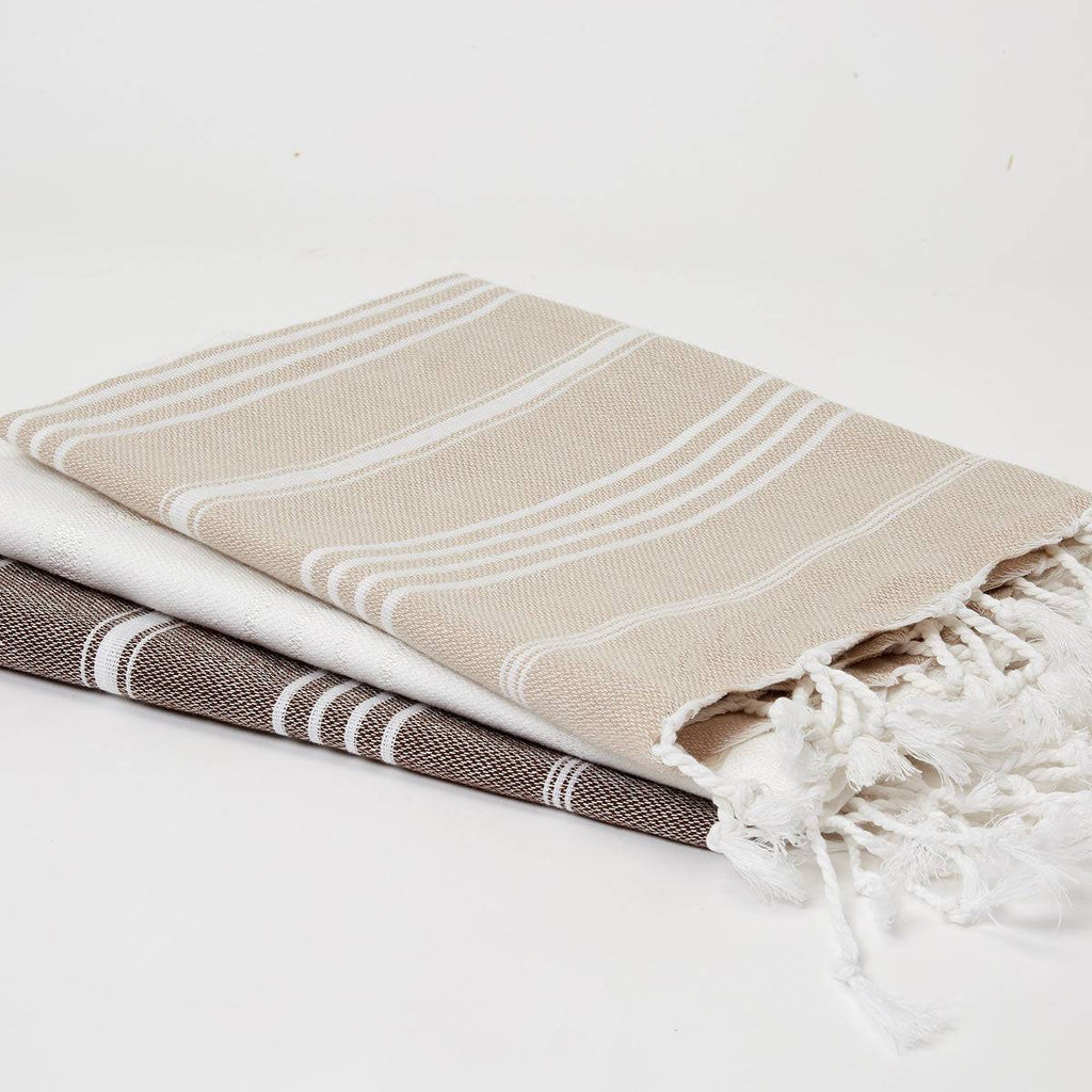 Neutral Brown 3 Towel Bundle - Hand Towels / Kitchen Towels - Tolly McRae