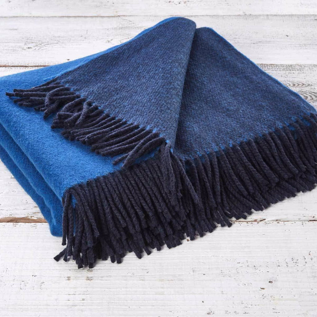 Super Soft Reversible Throw - Cobalt Blue and Navy - Tolly McRae