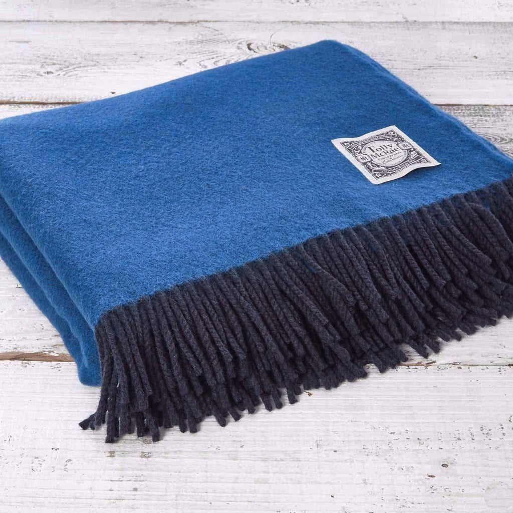 Super Soft Reversible Throw - Cobalt Blue and Navy - Tolly McRae