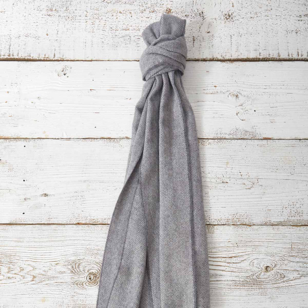 Large Cashmere Mix Scarf - Soft Grey - Tolly McRae