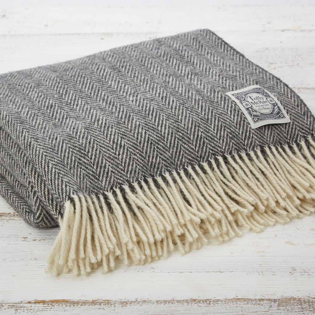 Picnic Rug / Chunky Blanket - Warm Grey - Tolly McRae