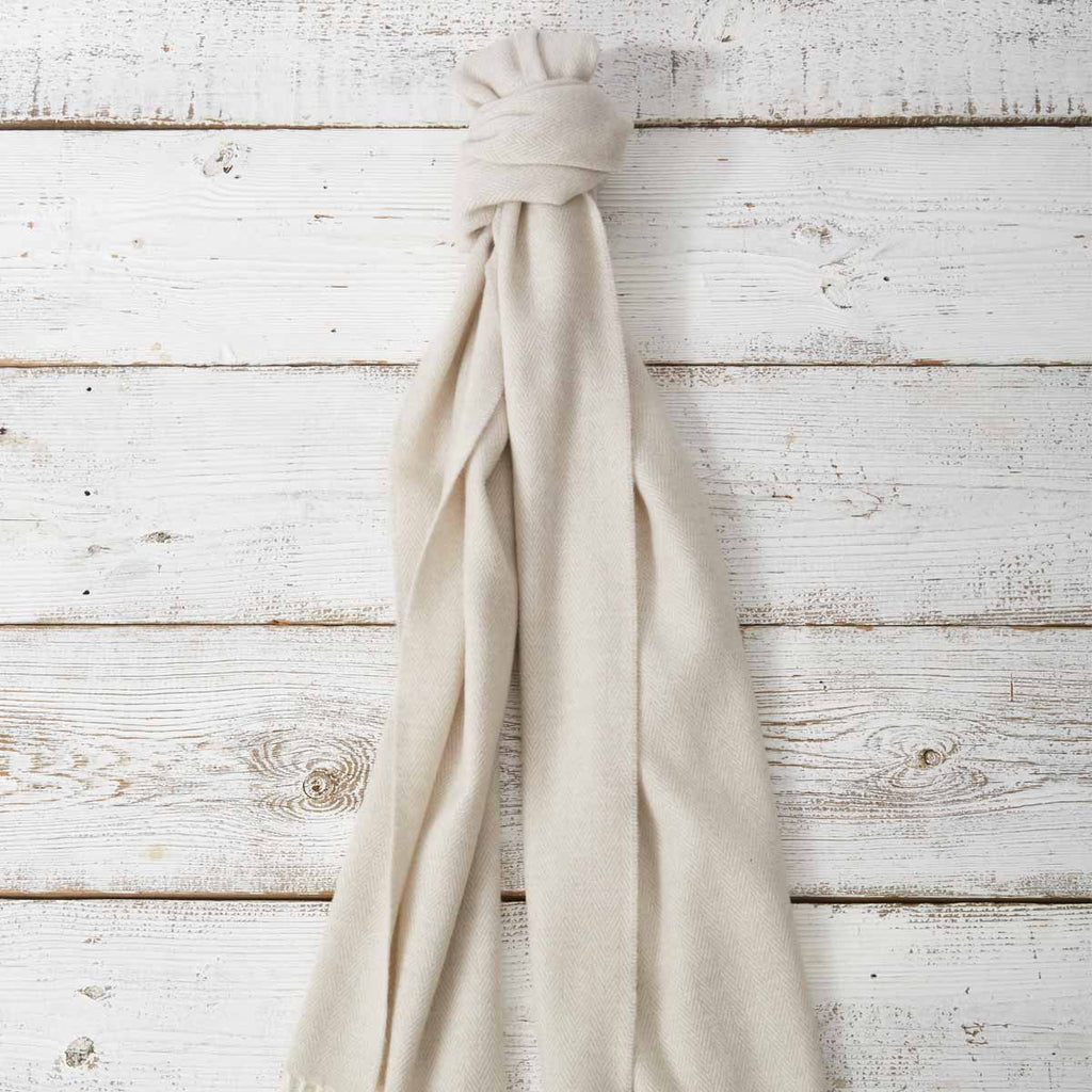 Large Cashmere Mix Scarf - Lime White - Tolly McRae