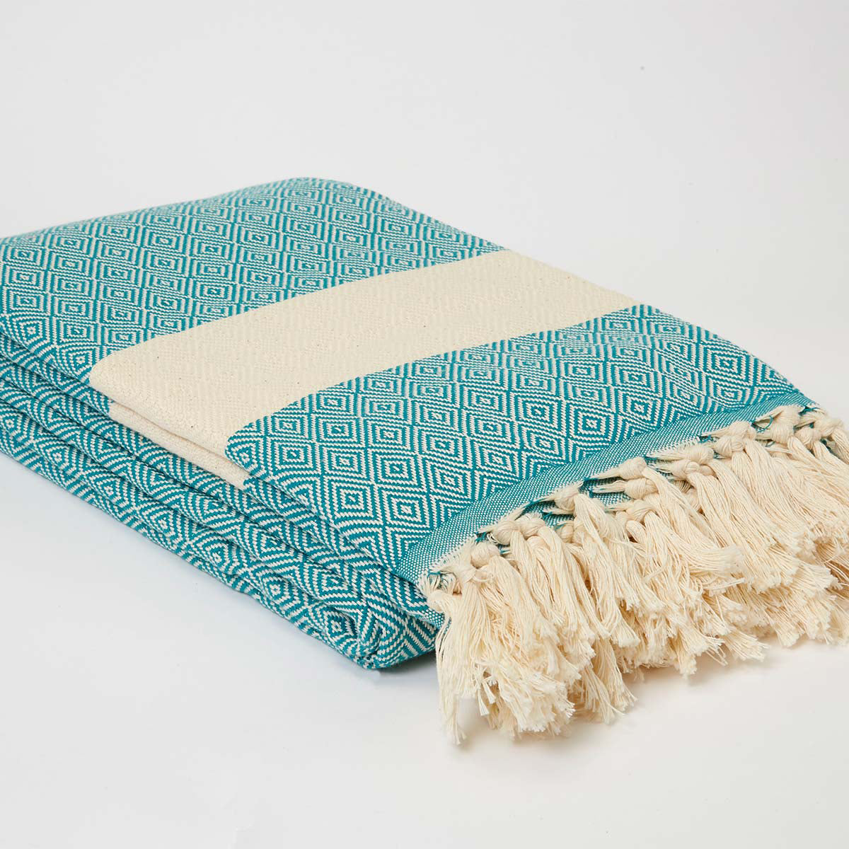 Teal Cotton Throw XL Tolly McRae Limited