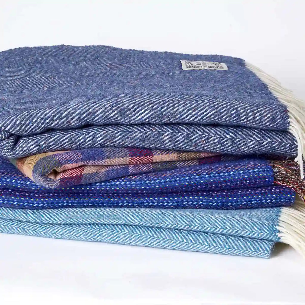 blue wool blankets